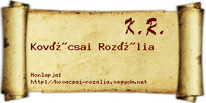 Kovácsai Rozália névjegykártya